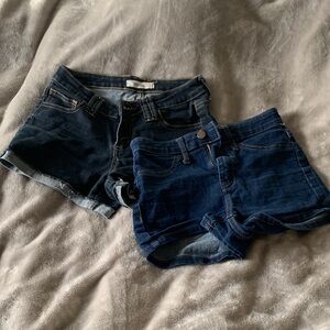 Denim booty shorts set